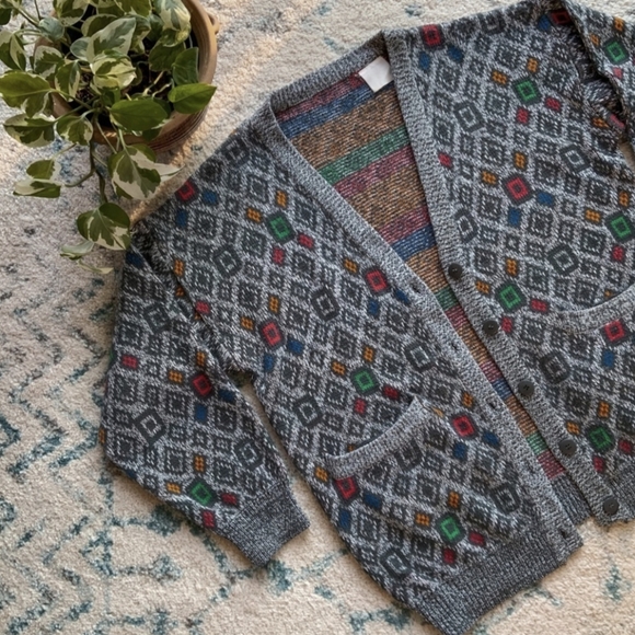 Grandpa cardigan sweater - retro knit - vintage - Picture 1 of 4